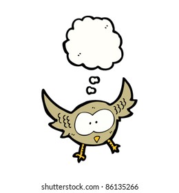 cartoon owl with thought bubble