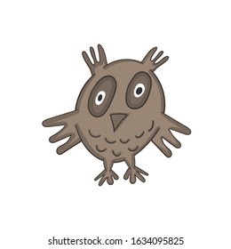 Cartoon owl. Vector illustration on a white background.