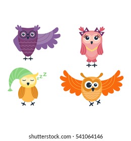 Cartoon owl vector isolated