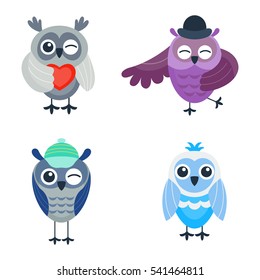 Cartoon owl vector isolated
