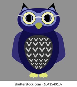 cartoon owl wearing glasses