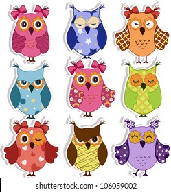 Cartoon owls