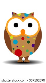 Cartoon owls with blobs.