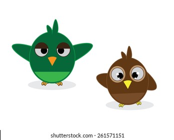 Cartoon owls .vector illustration