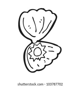 cartoon oyster shell with pearl cartoon oyster shell with pearl