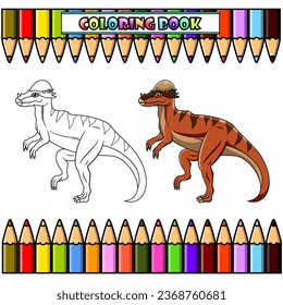 Cartoon Pachycephalosaurus for coloring book