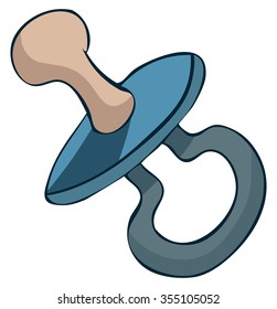 Cartoon Pacifier, Vector Illustration. 