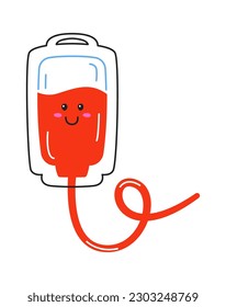 Cartoon-Packung mit Blut zur Transfusion Vektor Illustration