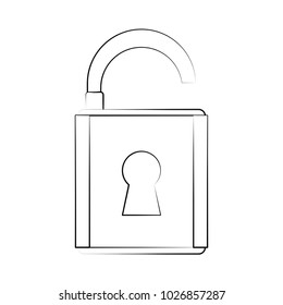 cartoon padlock security