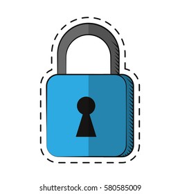 cartoon padlock security system technology