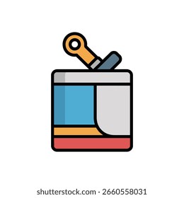 A cartoon of a paint can icon vector