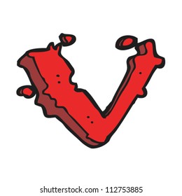 cartoon paint splatter letter v