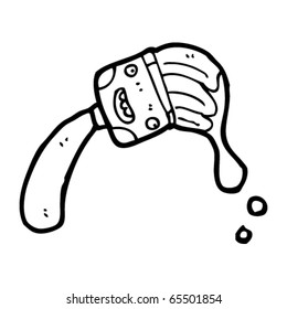 cartoon paintbrush dripping paint