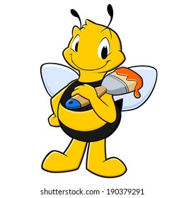 Cartoon Painter Bee