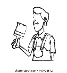 Cartoon painter with tool
