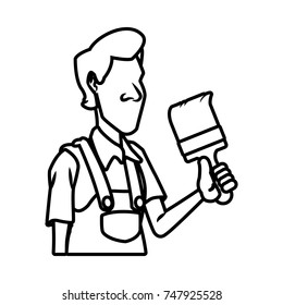 Cartoon painter with tool