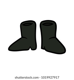 Cartoon Pair of Boots Vector Illustration