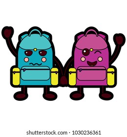 cartoon pair school backpack kawaii character
