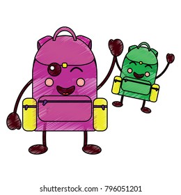 cartoon pair school backpack kawaii character