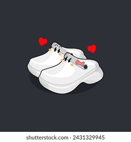 cartoon of a pair of slipper in love