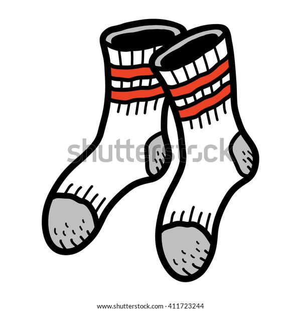 Cartoon Pair White Sport Socks Red Stock Vector (Royalty Free ...