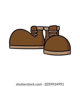 Cartoon Pair of Work Boots Vector Illustration