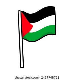 Cartoon Palestine Flag Vector Illustration