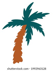 Palmera de dibujos animados. Árbol de coco. Vacaciones de verano. Ilustración de dibujos animados.
