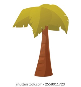 Cartoon palm tree growing under a tropical sun