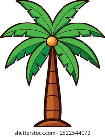 Cartoon Palm Tree Illustration for Tropical Themes