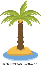 Palmera de dibujos animados aislada sobre fondo blanco. Ilustración vectorial