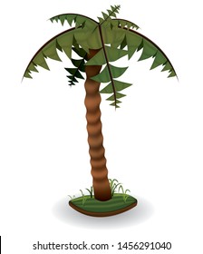 Cartoon palm tree isolated vector illustration