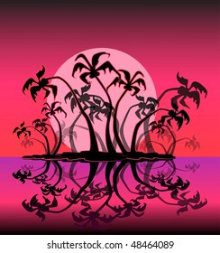 cartoon palm tree vector