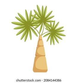 Cartoon palm tree, vector graphics.