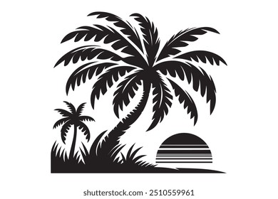 Ilustración vectorial de palmera de dibujos animados