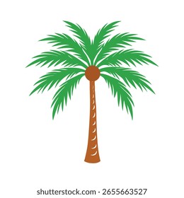 Ilustración vectorial de la palmera de la historieta aislada en el fondo blanco