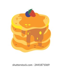 Cartoon pancake vector illustration, isolated on white background