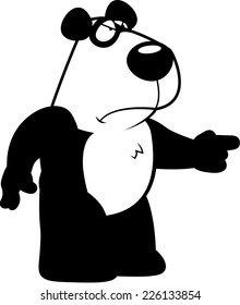 A cartoon panda with an angry expression.