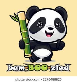 A cartoon panda with a bamboo tshirt design