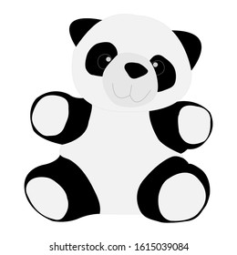 Cartoon panda bare isolated on white background. Smile.