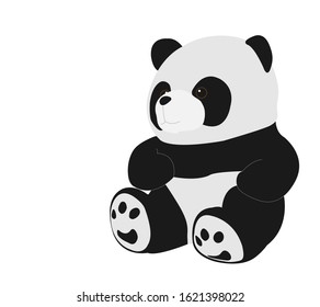Cartoon panda bear isolated on white background. Mammals.