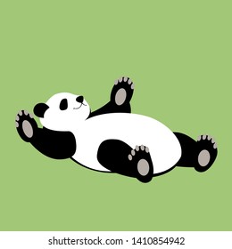 Cartoon panda bear, vector illustration, flat style,profile