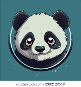 Caricatura de un oso panda. ilustración vectorial arte digital. Panda lindo estilo Kawaii Anime. 