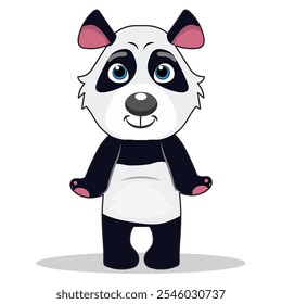 Una caricatura de un oso panda. Ilustración vectorial.