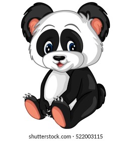 Cartoon Panda Character on a White Background