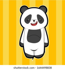 Caracteres panda de caricatura en diversas expresiones