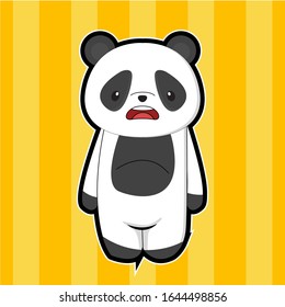 Caracteres panda de caricatura en diversas expresiones