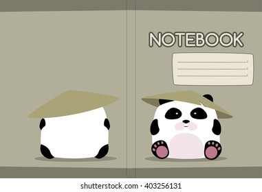 Cartoon panda cover for notebook