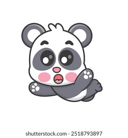 Cartoon Panda Is Falling Illustration Icon Vector, Animals Nature Cartoon Isolated Premium Vector, Cartoon Nature Style.