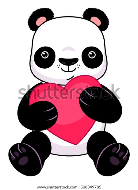 Cartoon Panda Heart Stock Vector (Royalty Free) 508349785 | Shutterstock